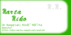 marta miko business card